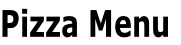 Pizza Menu